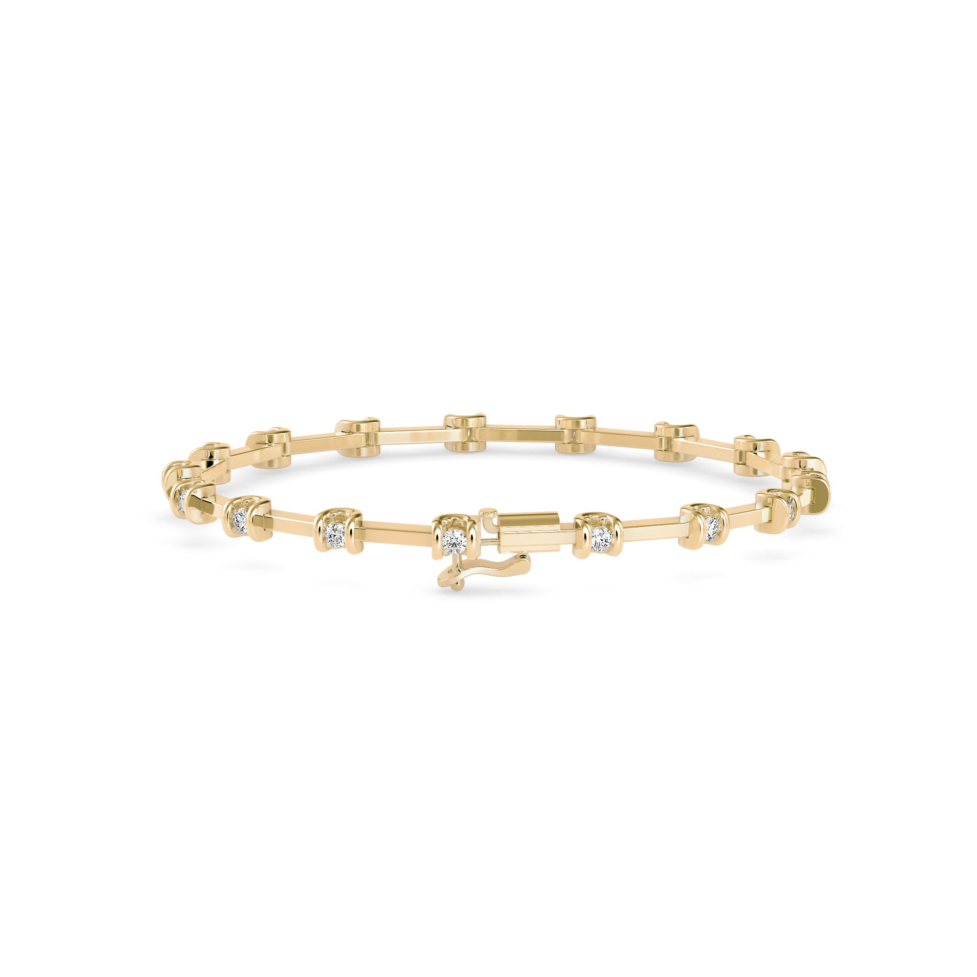 Sparkly Tennis Diamond Bracelet-Golden