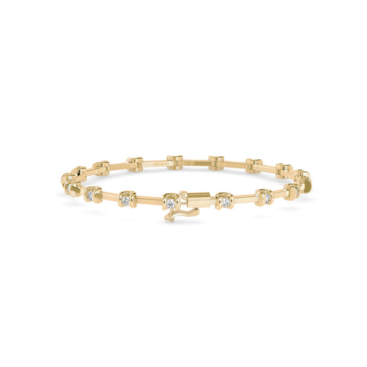 Sparkly Tennis Diamond Bracelet-Golden