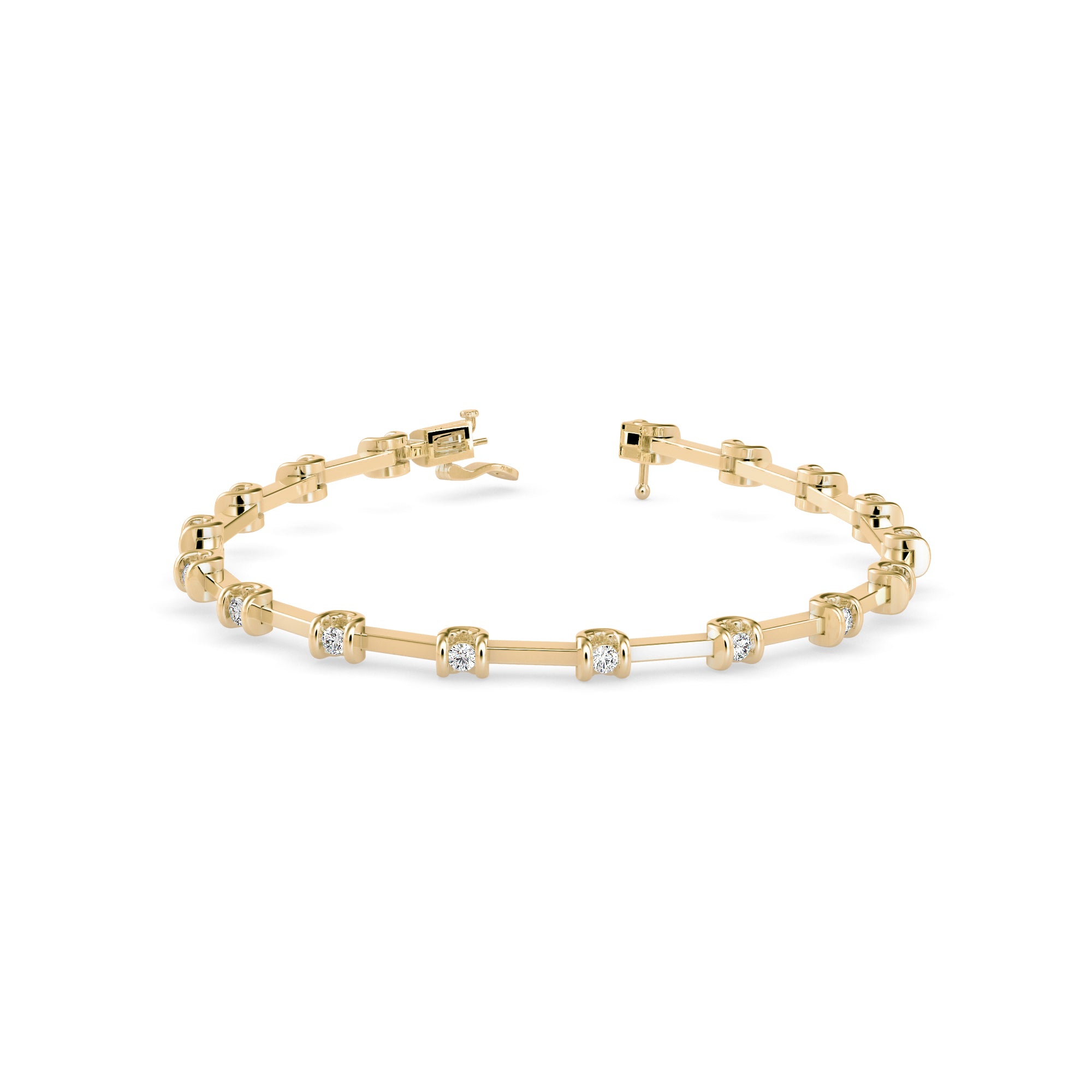Sparkly Tennis Diamond Bracelet-Golden