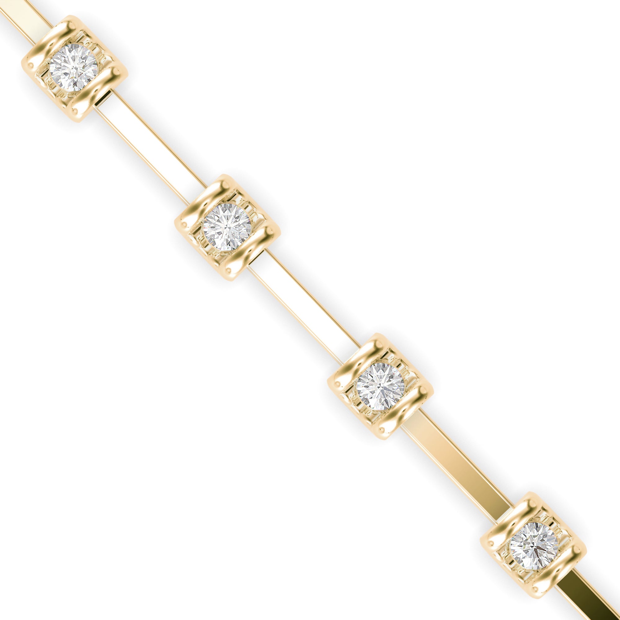 Sparkly Tennis Diamond Bracelet-Golden