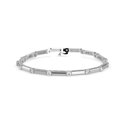 Inferno Diamond Tennis Bracelet-Silver
