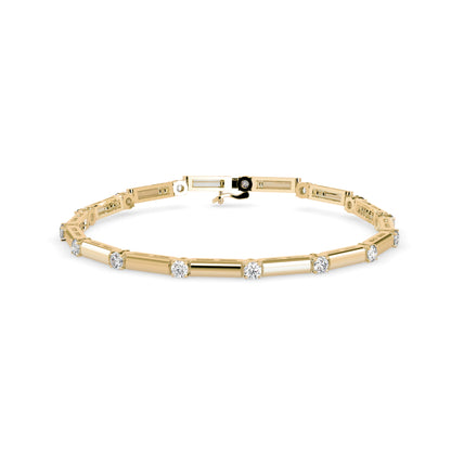 Inferno Diamond Tennis Bracelet-Golden