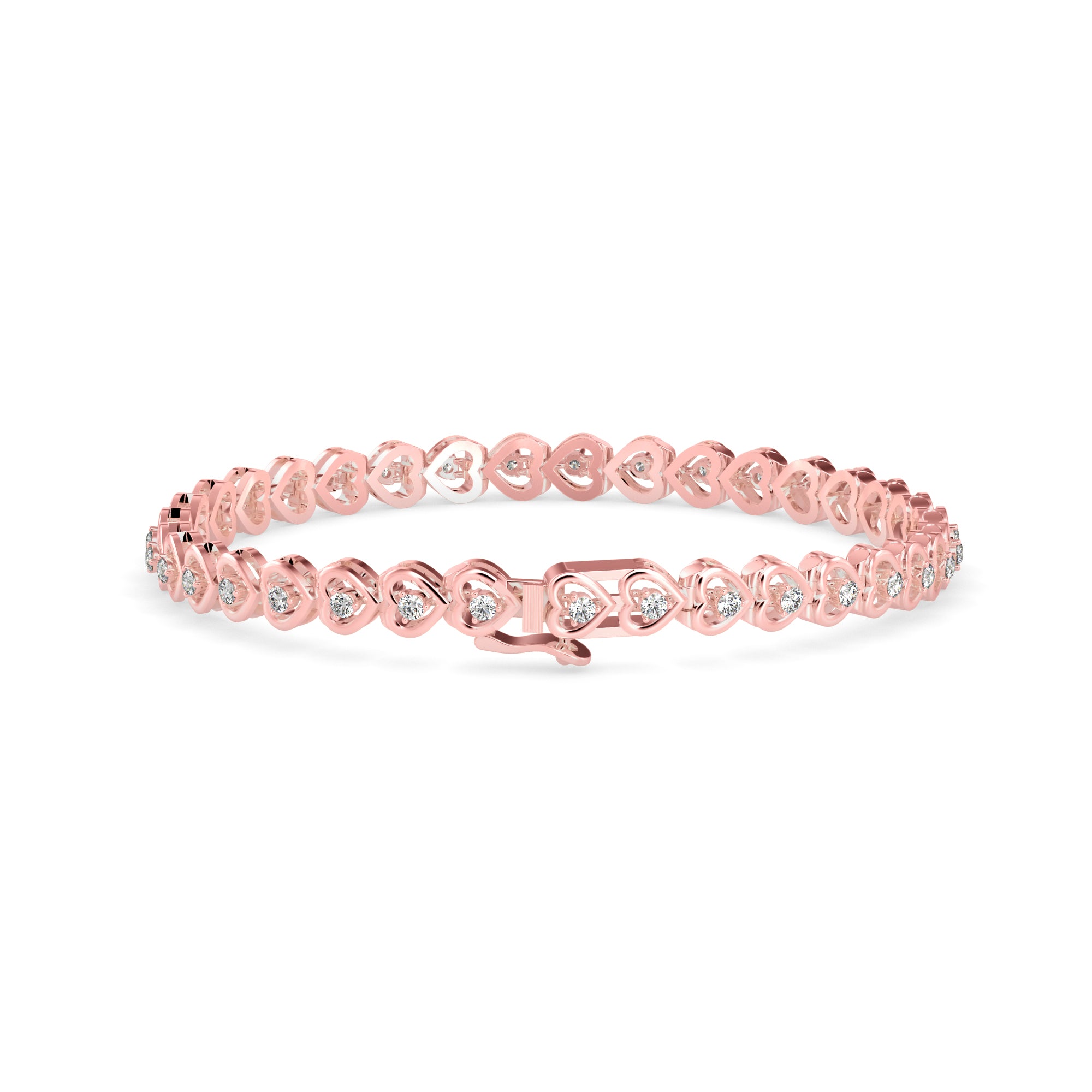 Blaze Diamond Tennis Bracelet-Rose Gold