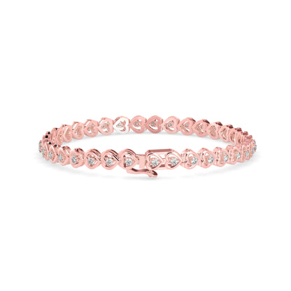 Blaze Diamond Tennis Bracelet-Rose Gold