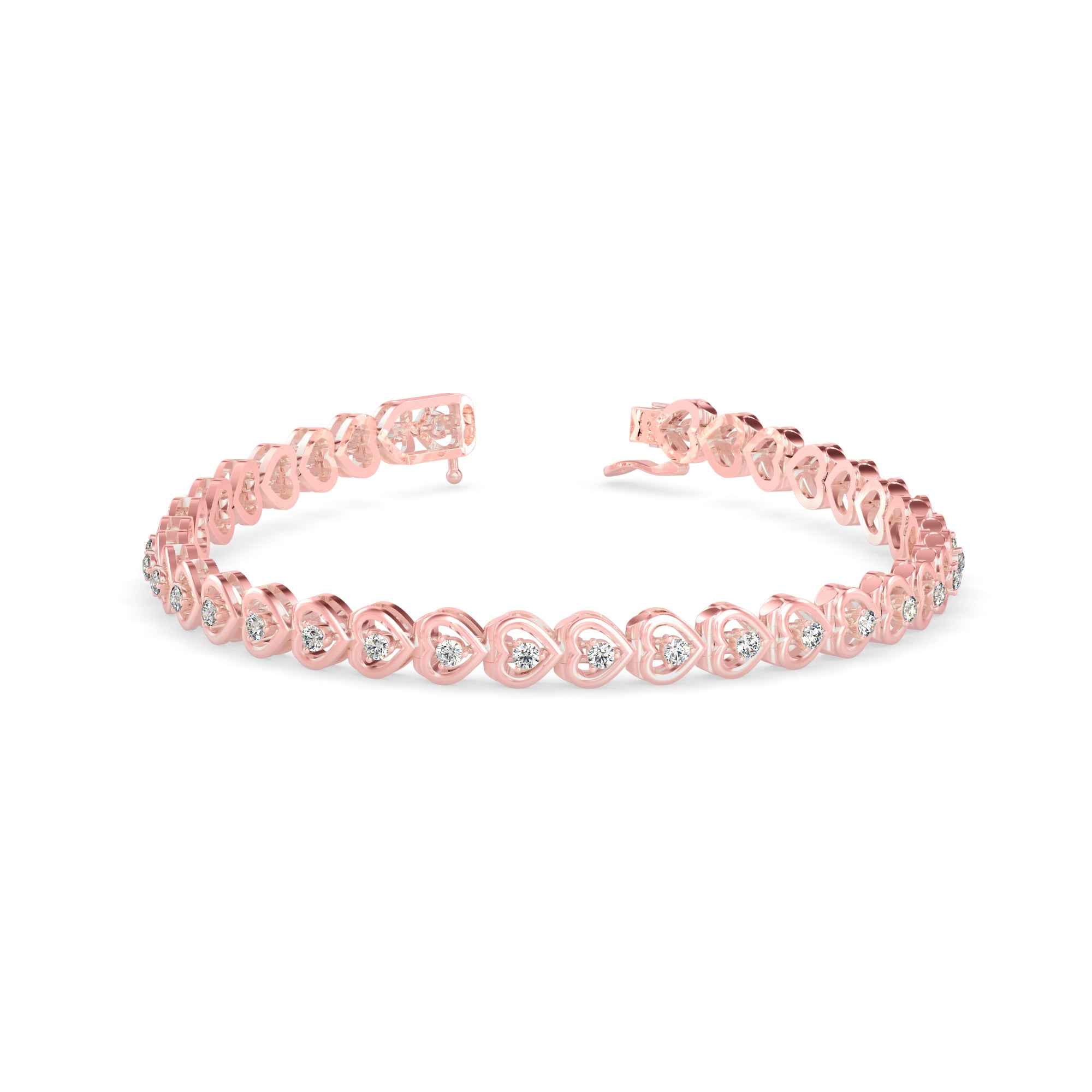 Blaze Diamond Tennis Bracelet-Rose Gold