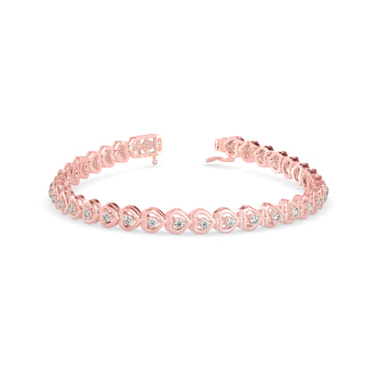 Blaze Diamond Tennis Bracelet-Rose Gold