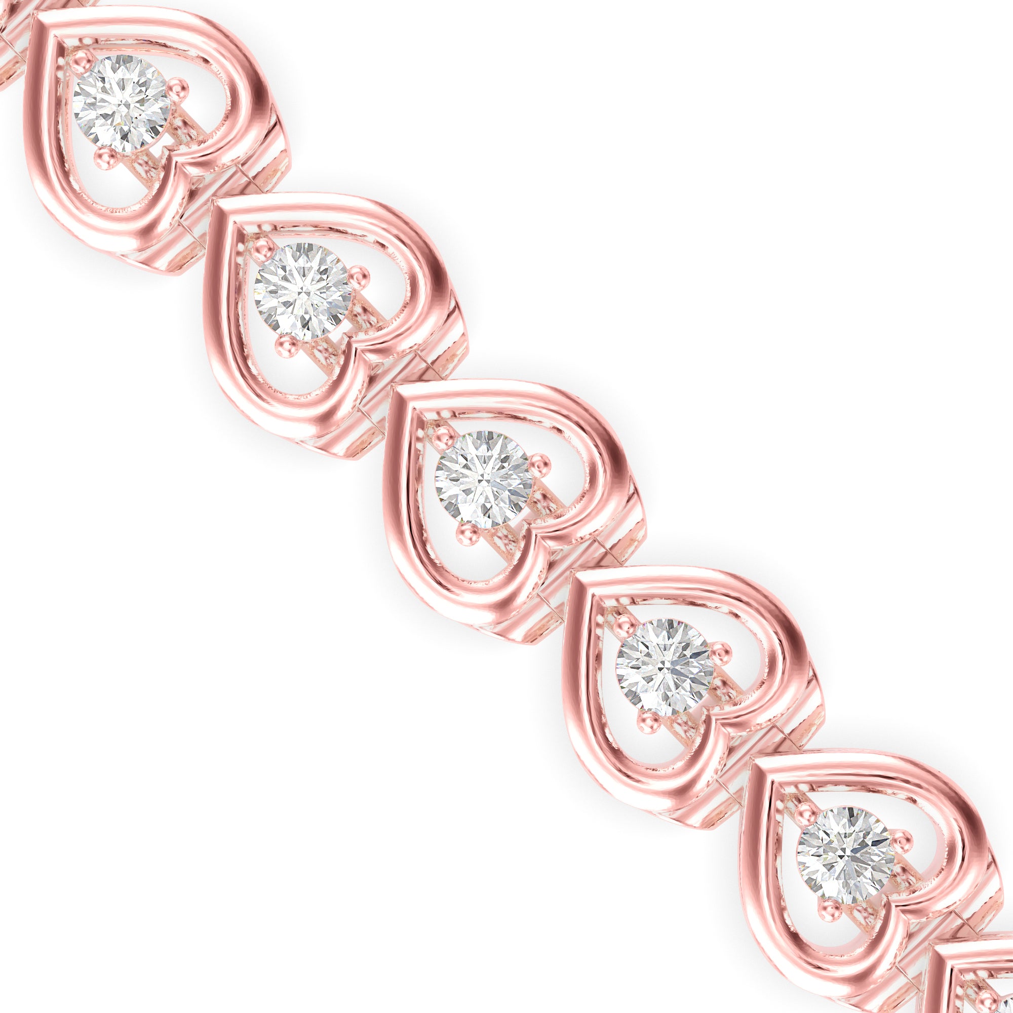 Blaze Diamond Tennis Bracelet-Rose Gold