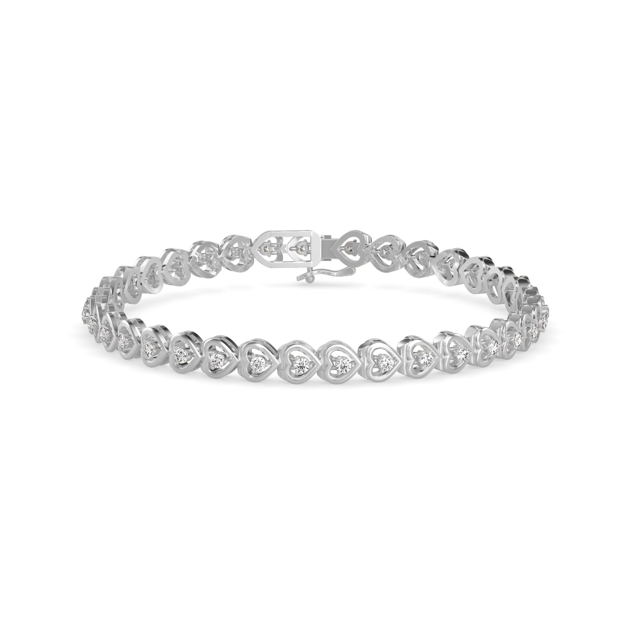 Blaze Diamond Tennis Bracelet-Silver
