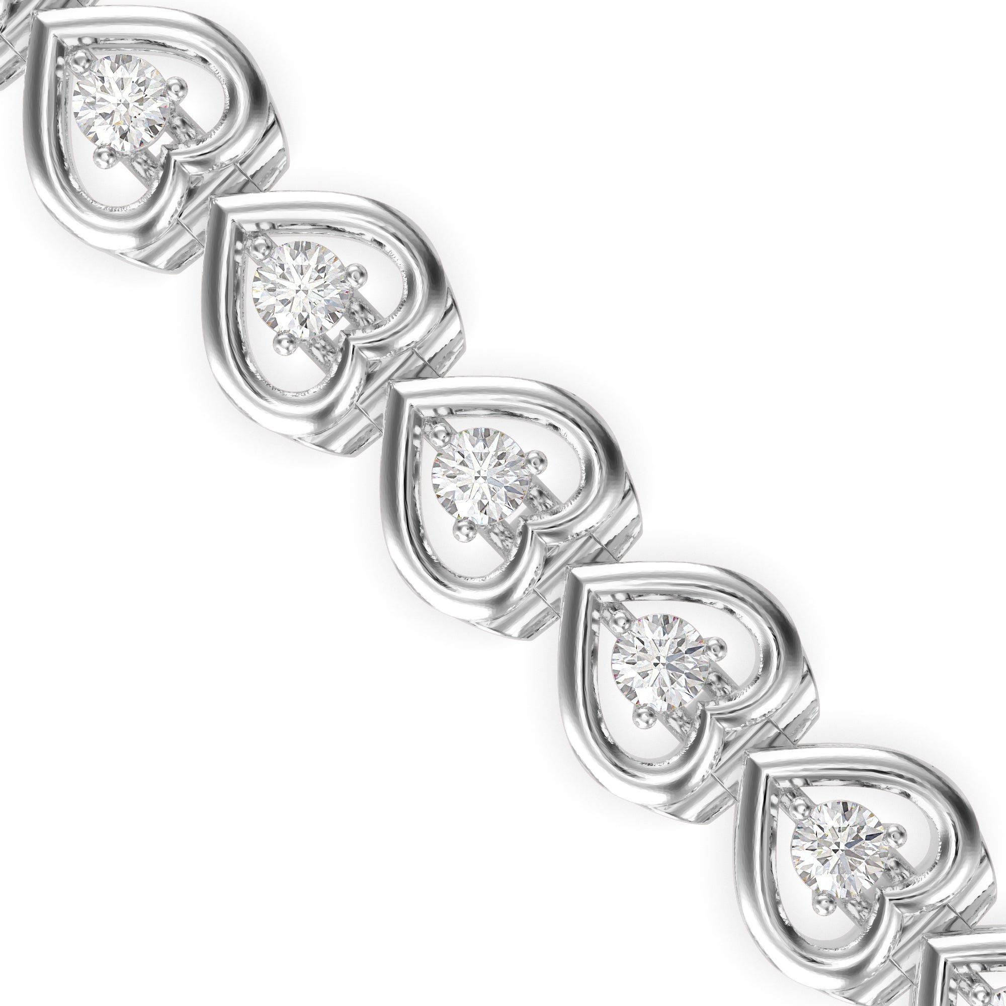 Blaze Diamond Tennis Bracelet-Silver