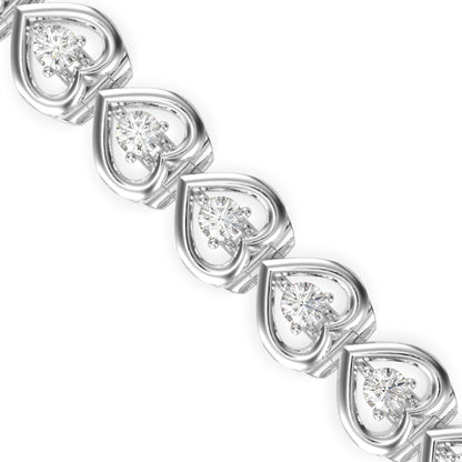 Blaze Diamond Tennis Bracelet-Silver