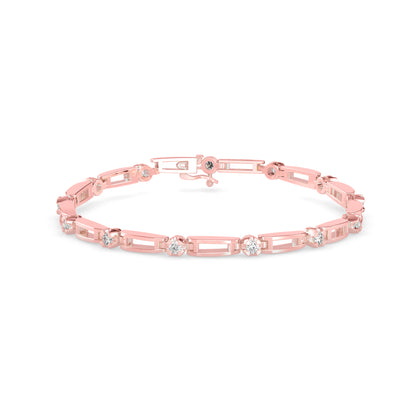 Bifilar Diamond Tennis Bracelet-Rose Gold