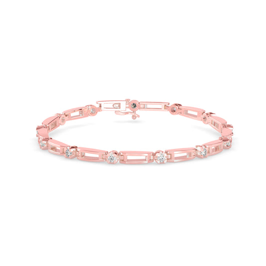Bifilar Diamond Tennis Bracelet-Rose Gold