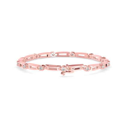 Bifilar Diamond Tennis Bracelet-Rose Gold