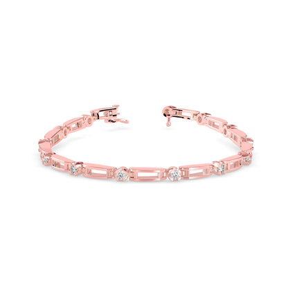 Bifilar Diamond Tennis Bracelet-Rose Gold
