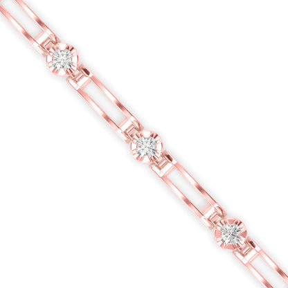 Bifilar Diamond Tennis Bracelet-Rose Gold