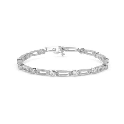 Bifilar Diamond Tennis Bracelet-Silver