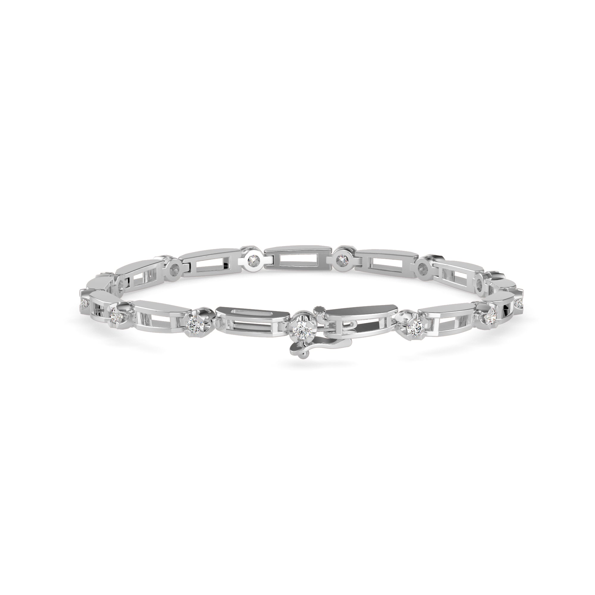 Bifilar Diamond Tennis Bracelet-Silver