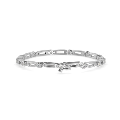 Bifilar Diamond Tennis Bracelet-Silver