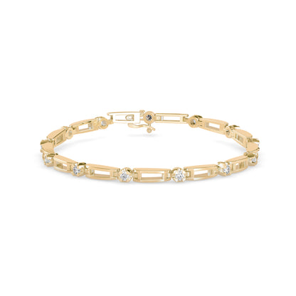 Bifilar Diamond Tennis Bracelet-Golden