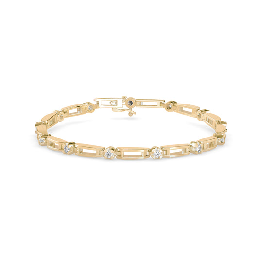Bifilar Diamond Tennis Bracelet-Golden