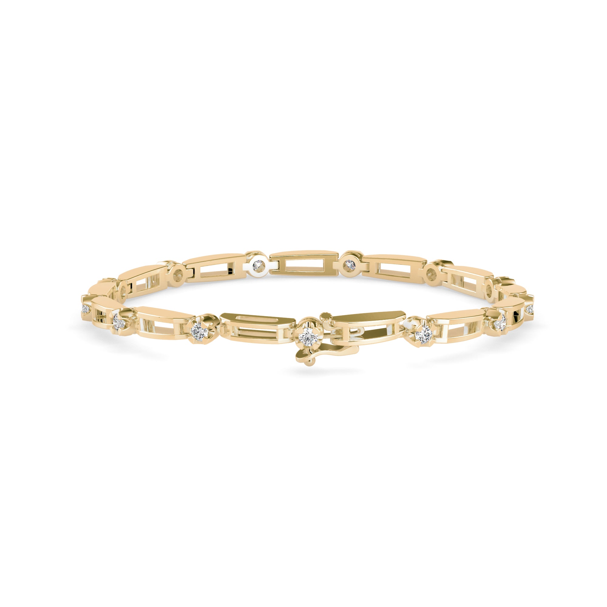 Bifilar Diamond Tennis Bracelet-Golden