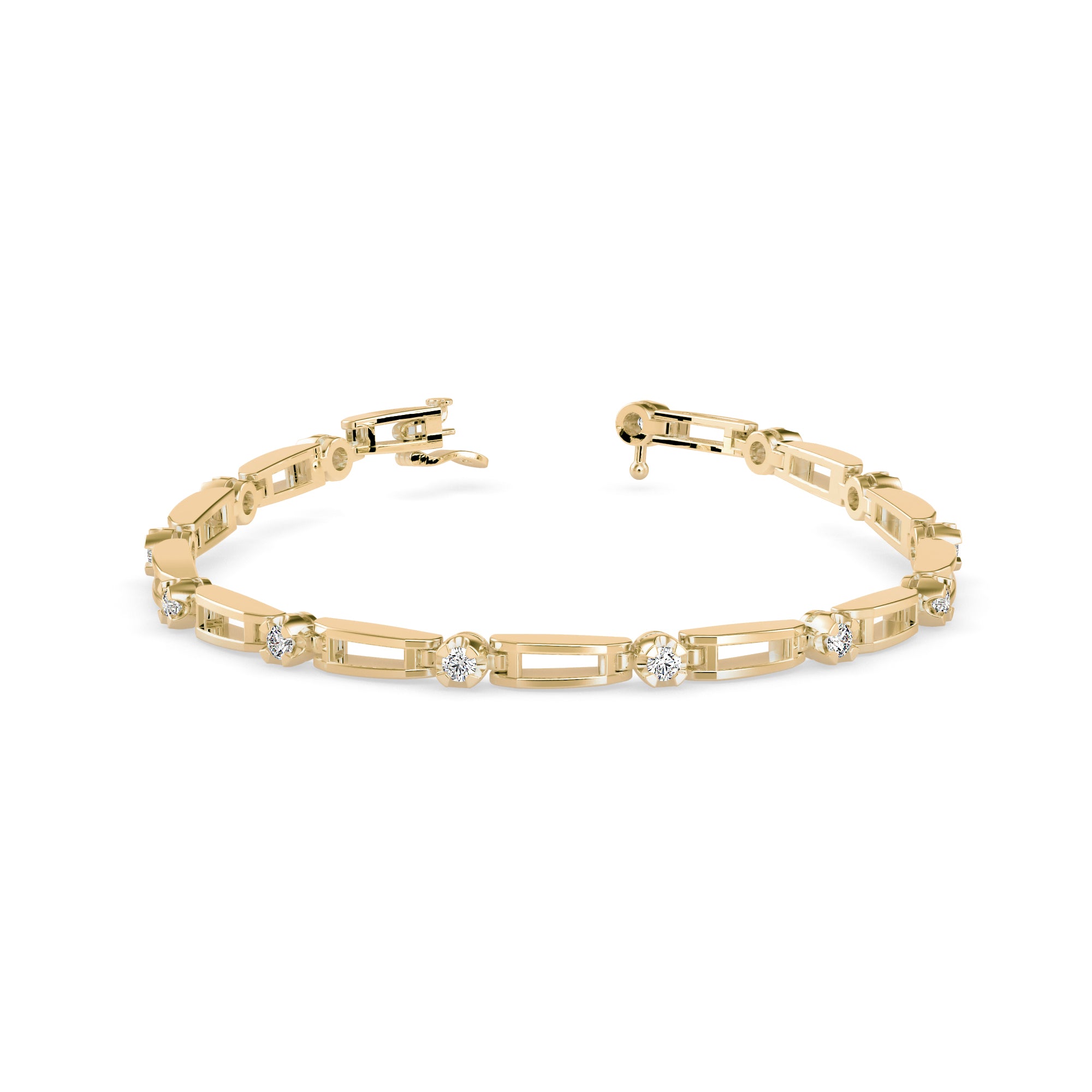 Bifilar Diamond Tennis Bracelet-Golden