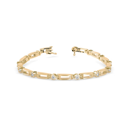 Bifilar Diamond Tennis Bracelet-Golden