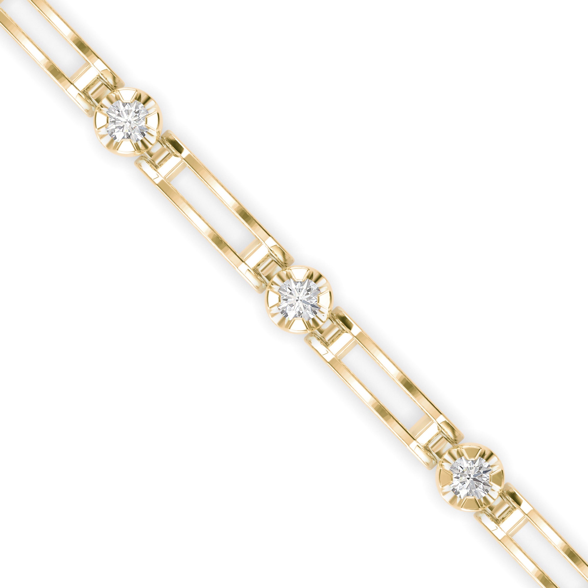 Bifilar Diamond Tennis Bracelet-Golden