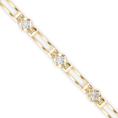 Bifilar Diamond Tennis Bracelet-Golden