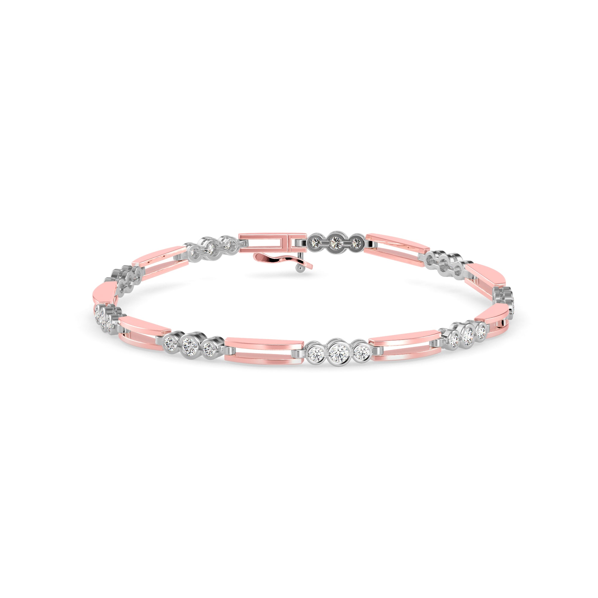 Facet Tennis Diamond Bracelet-Rose Gold