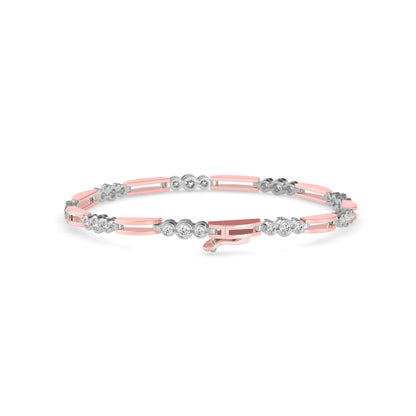Facet Tennis Diamond Bracelet-Rose Gold