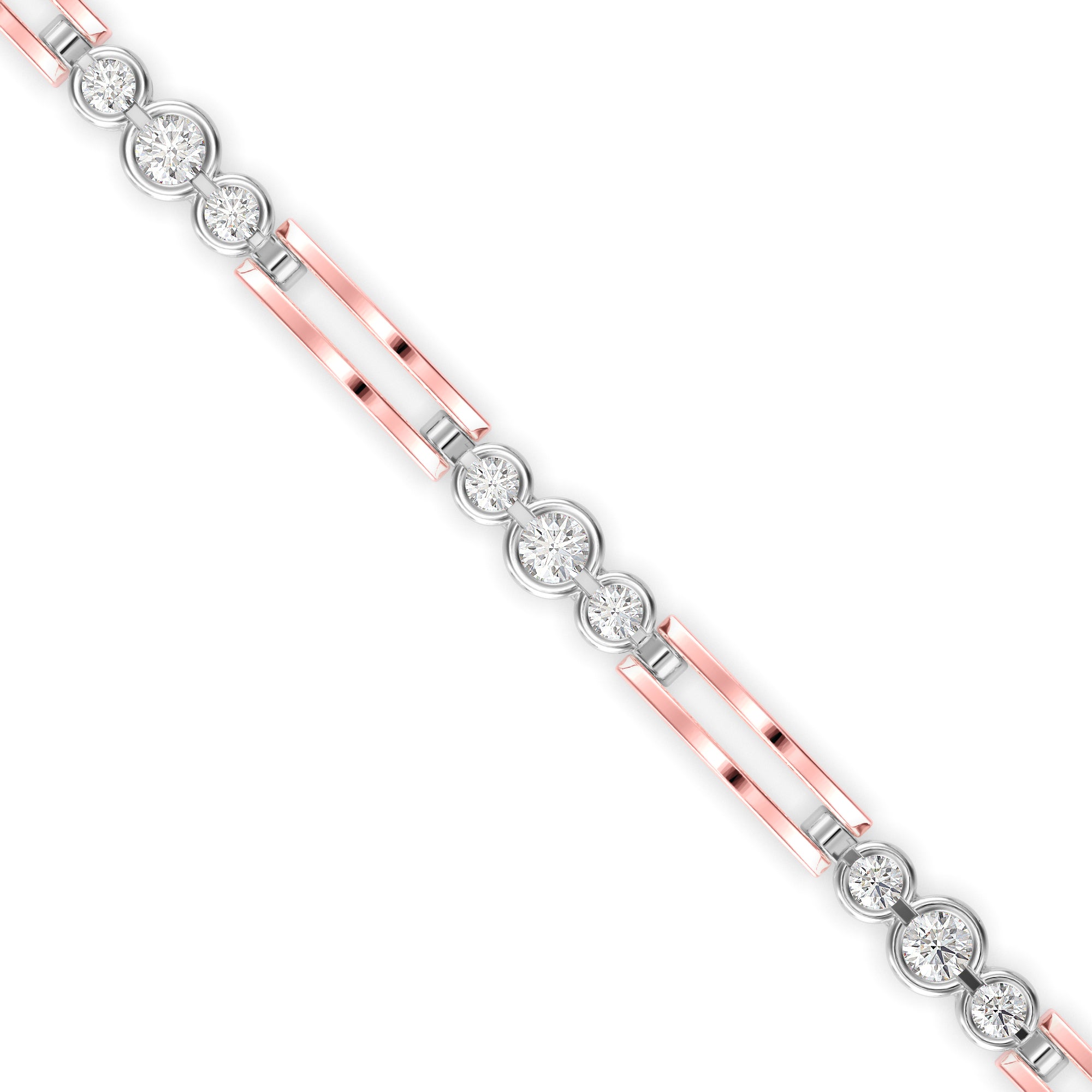 Facet Tennis Diamond Bracelet-Rose Gold