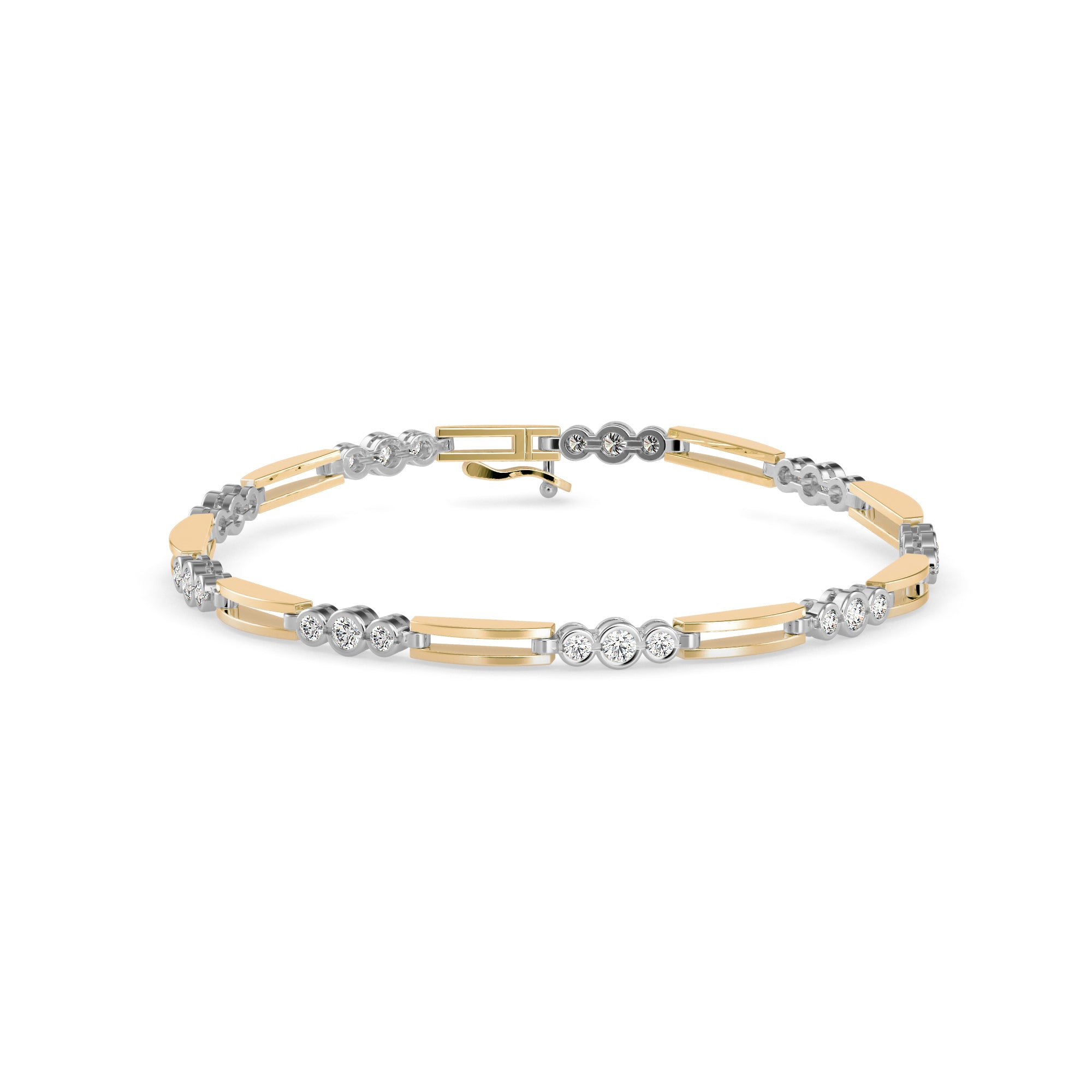 Facet Tennis Diamond Bracelet-Golden