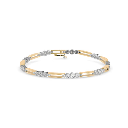 Facet Tennis Diamond Bracelet-Golden