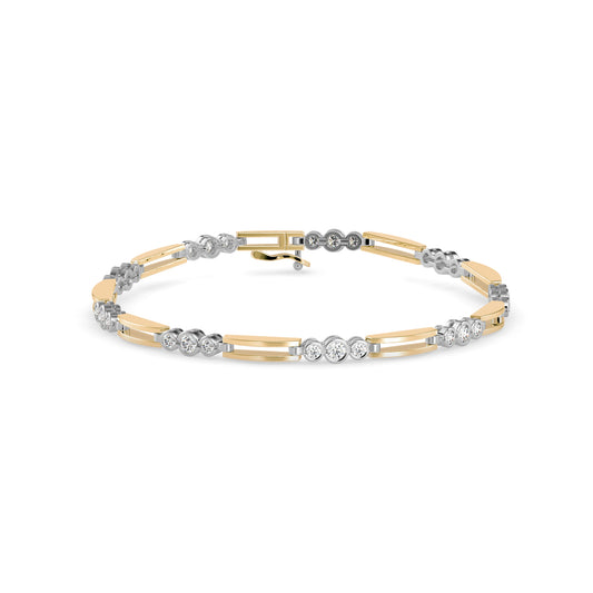 Facet Tennis Diamond Bracelet-Golden