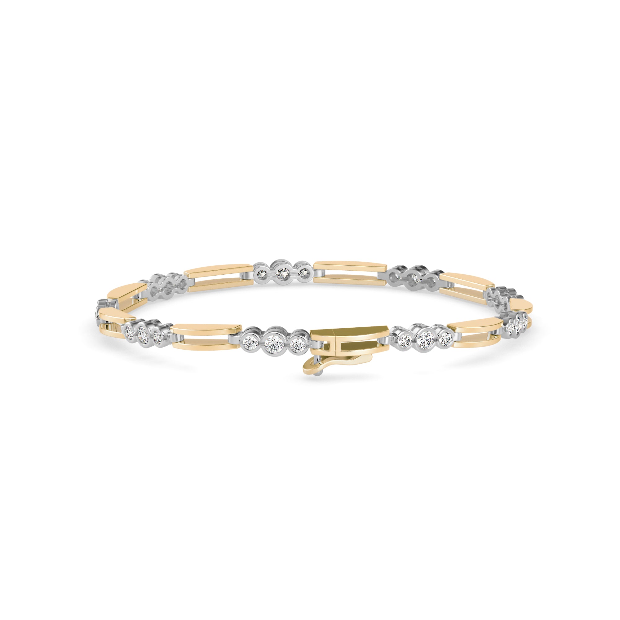 Facet Tennis Diamond Bracelet-Golden