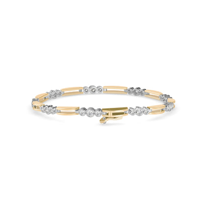 Facet Tennis Diamond Bracelet-Golden