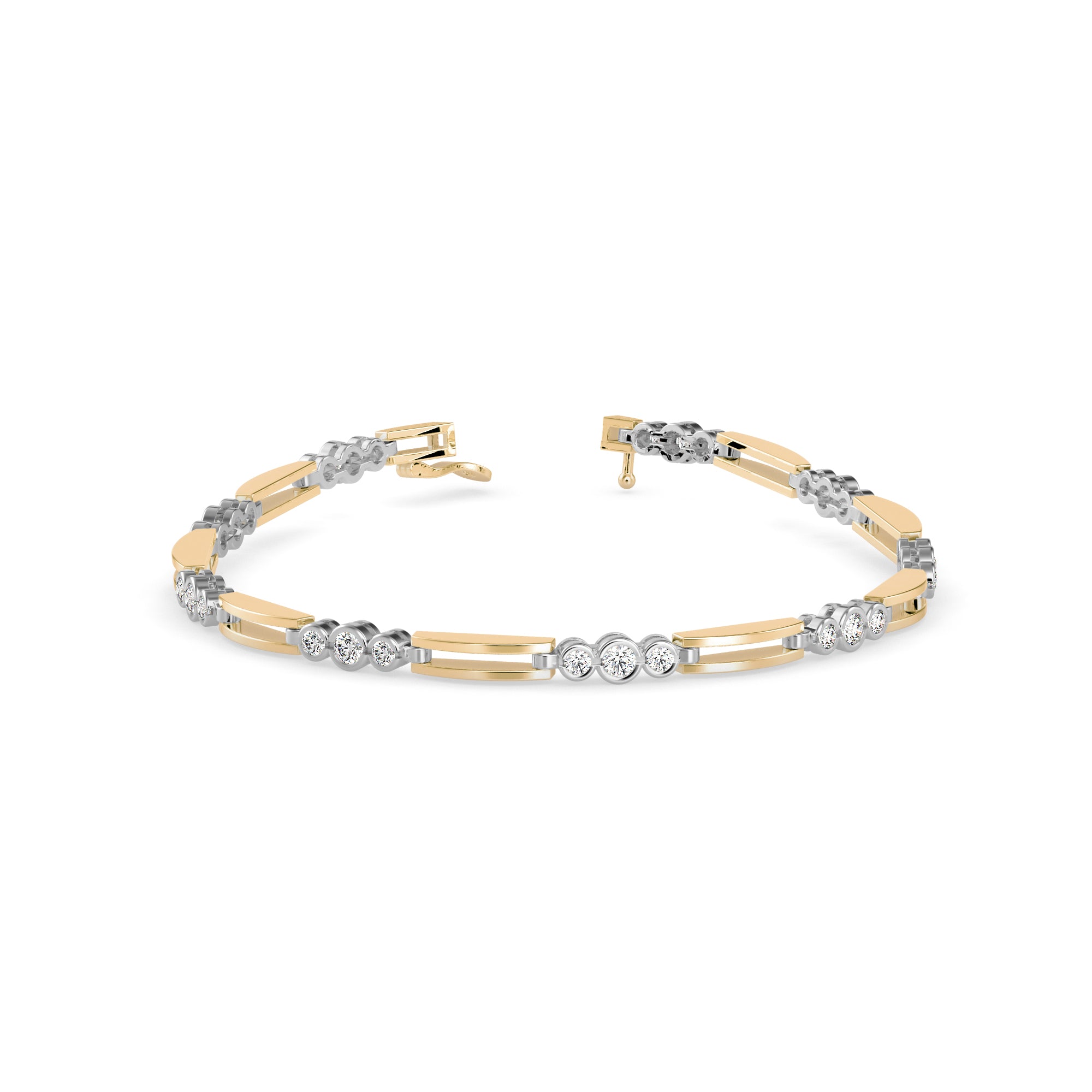 Facet Tennis Diamond Bracelet-Golden