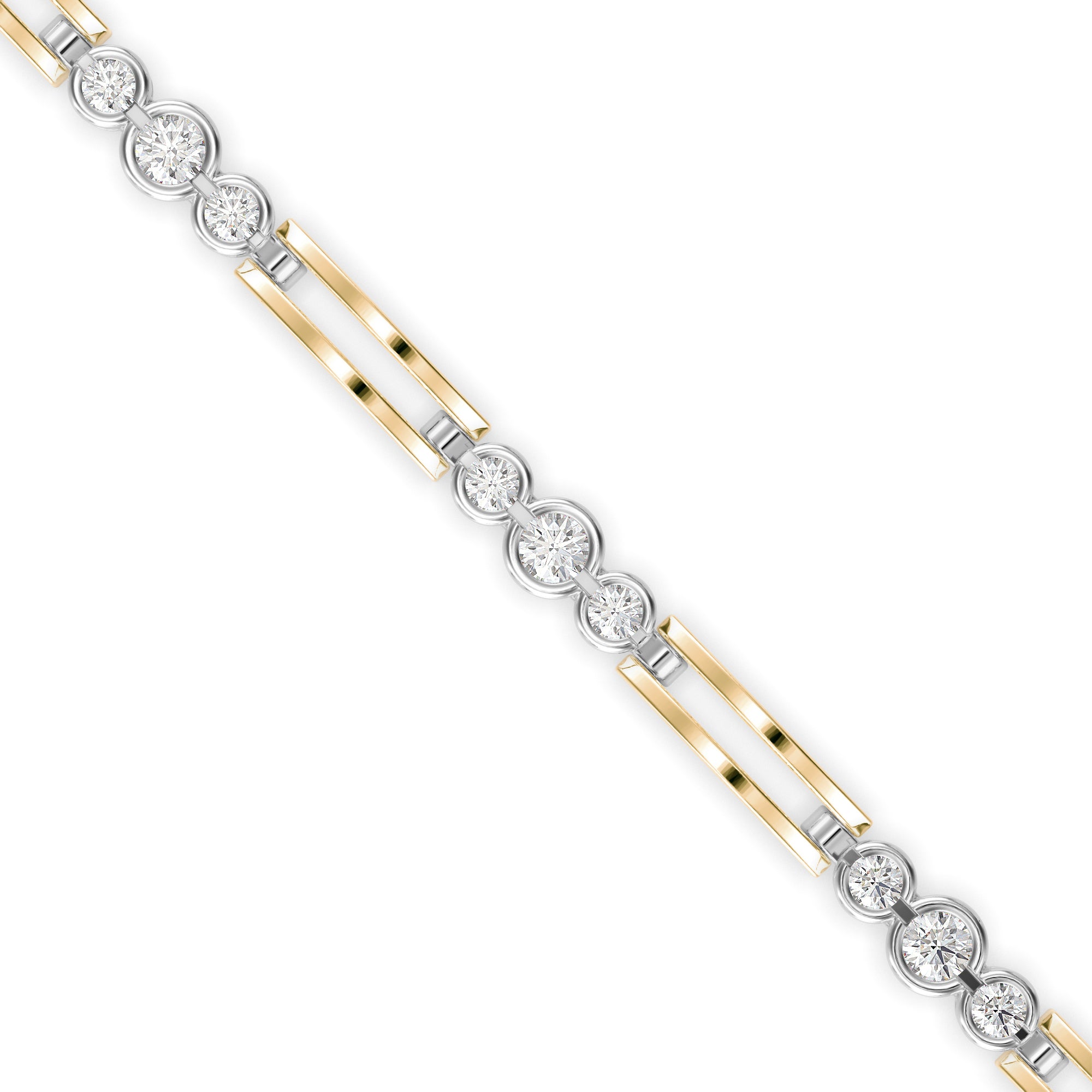 Facet Tennis Diamond Bracelet-Golden