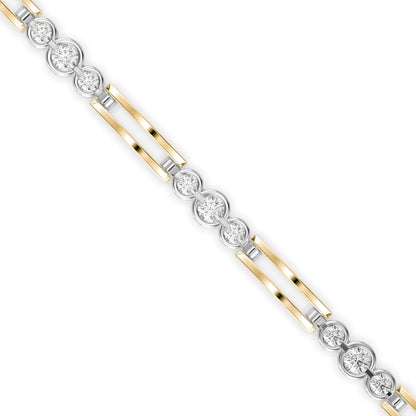 Facet Tennis Diamond Bracelet-Golden