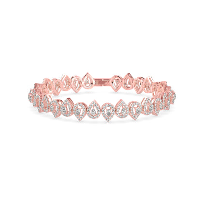 Classical Tennis Diamond Bracelet-Rose Gold