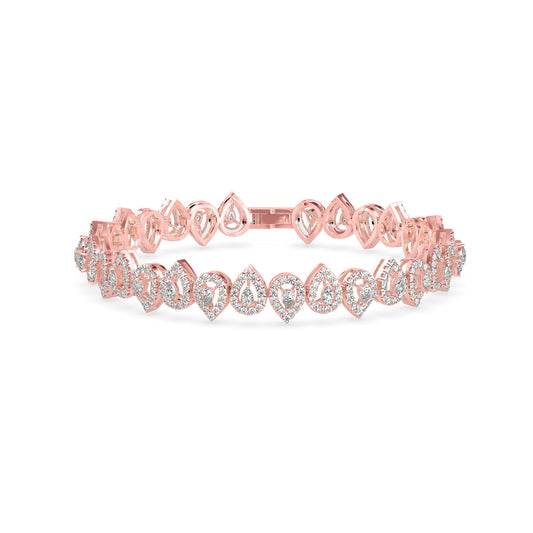 Classical Tennis Diamond Bracelet-Rose Gold