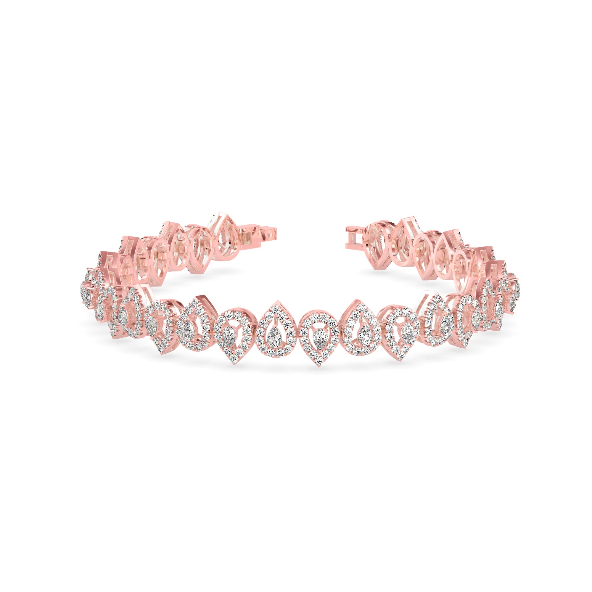 Classical Tennis Diamond Bracelet-Rose Gold