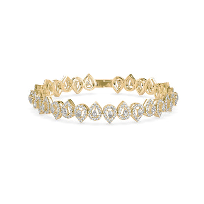 Classical Tennis Diamond Bracelet-Golden