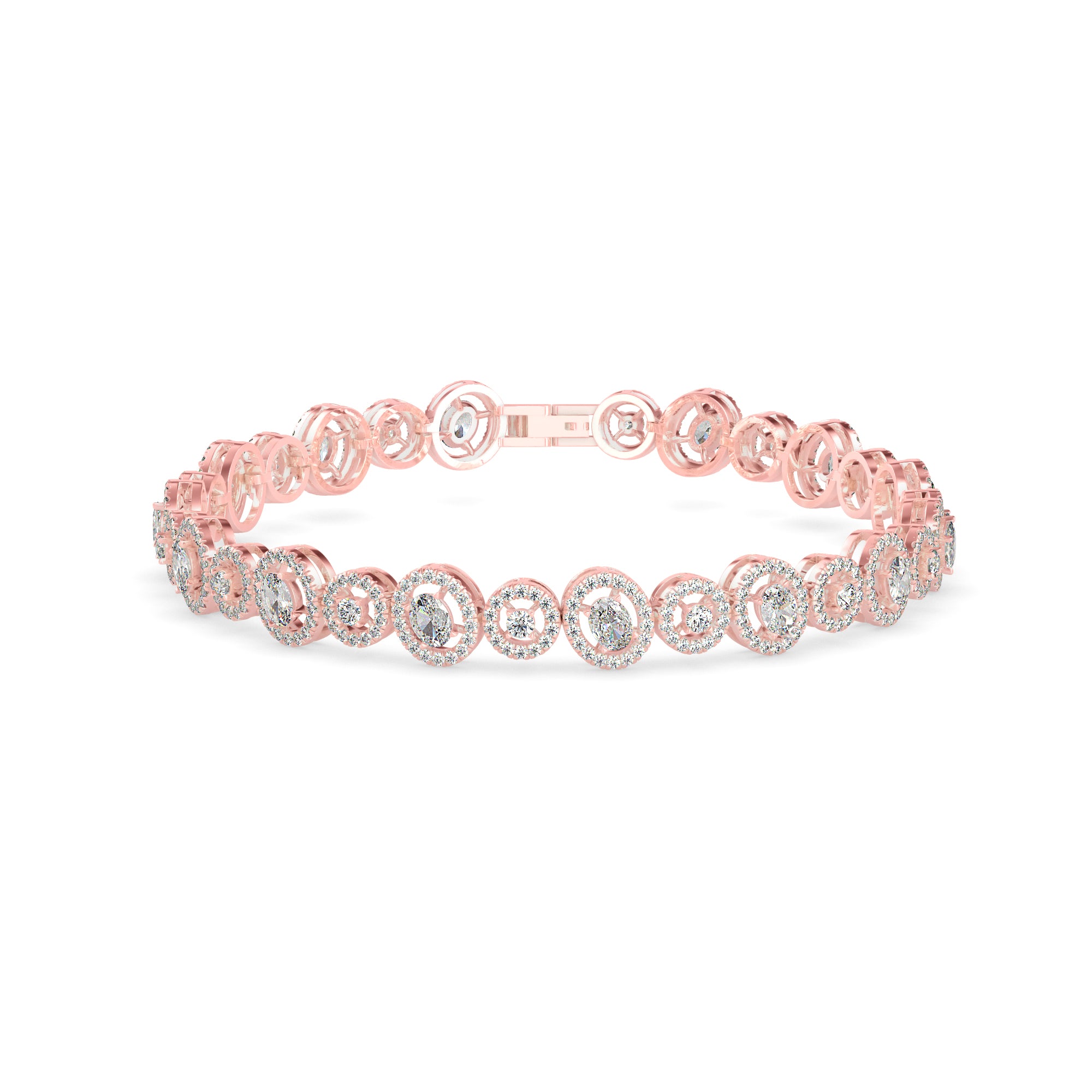 Ancient Tennis Diamond Bracelet-Rose Gold