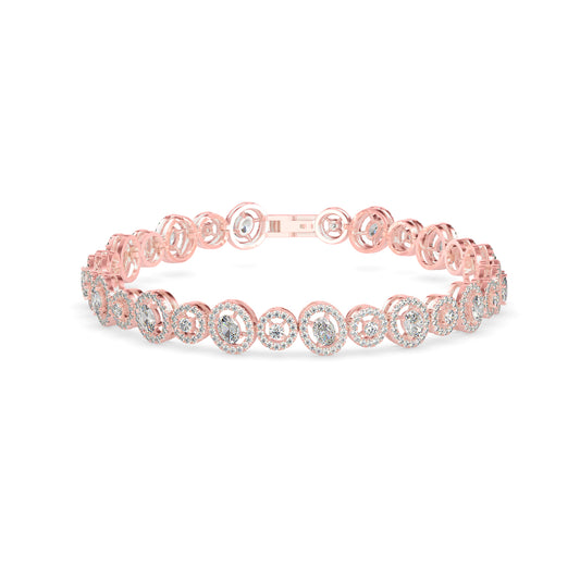 Ancient Tennis Diamond Bracelet-Rose Gold