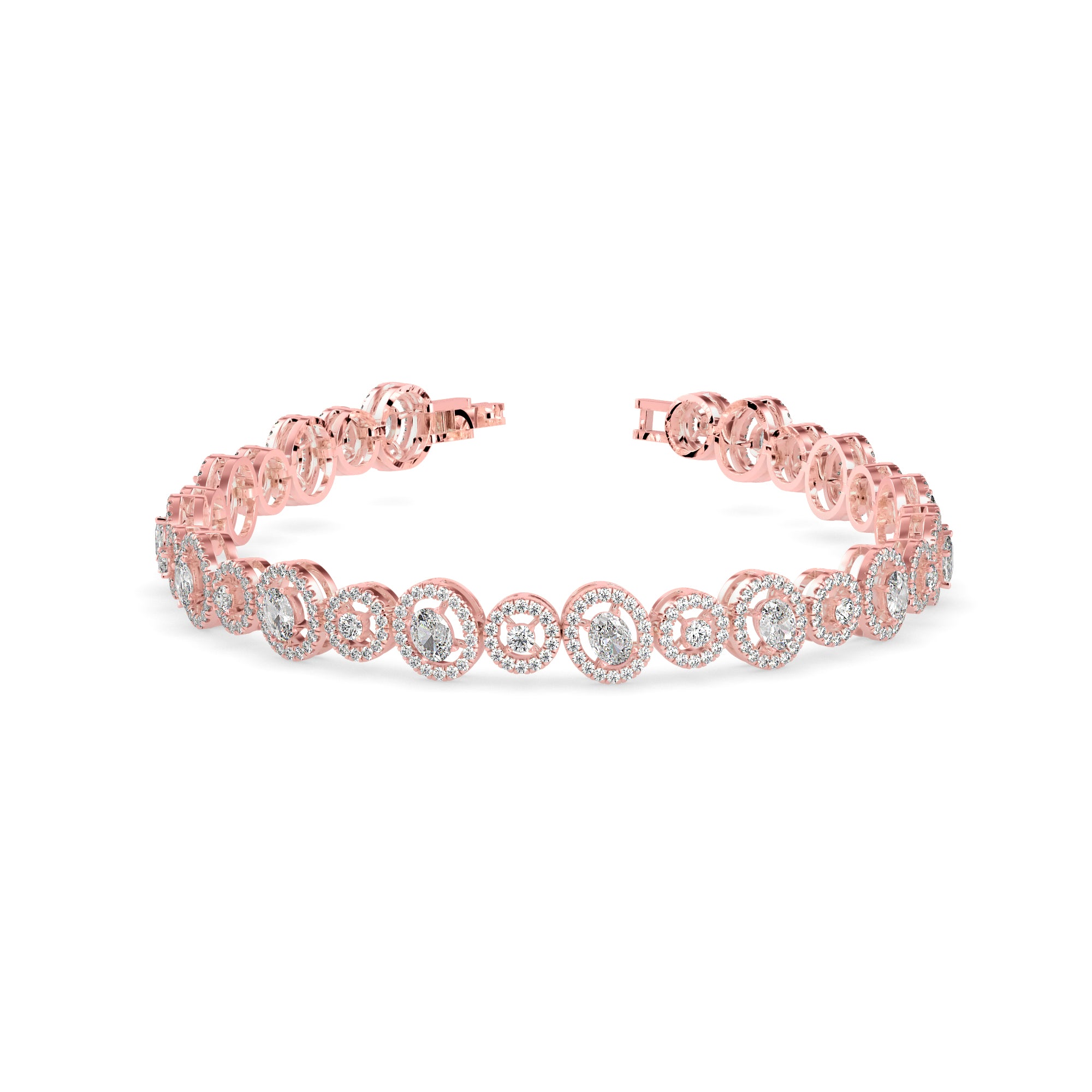 Ancient Tennis Diamond Bracelet-Rose Gold
