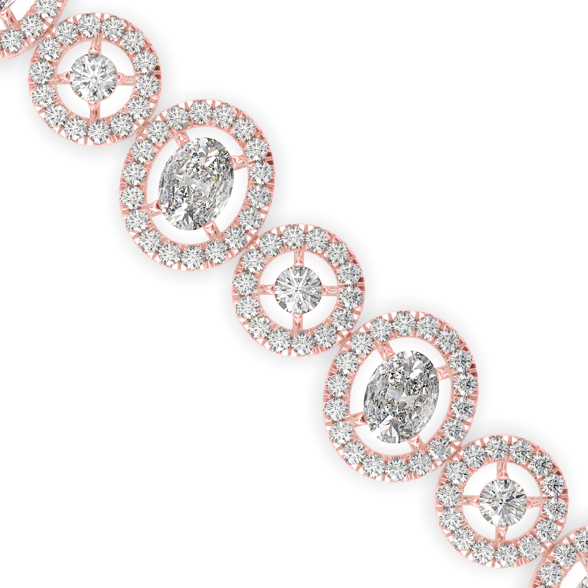 Ancient Tennis Diamond Bracelet-Rose Gold