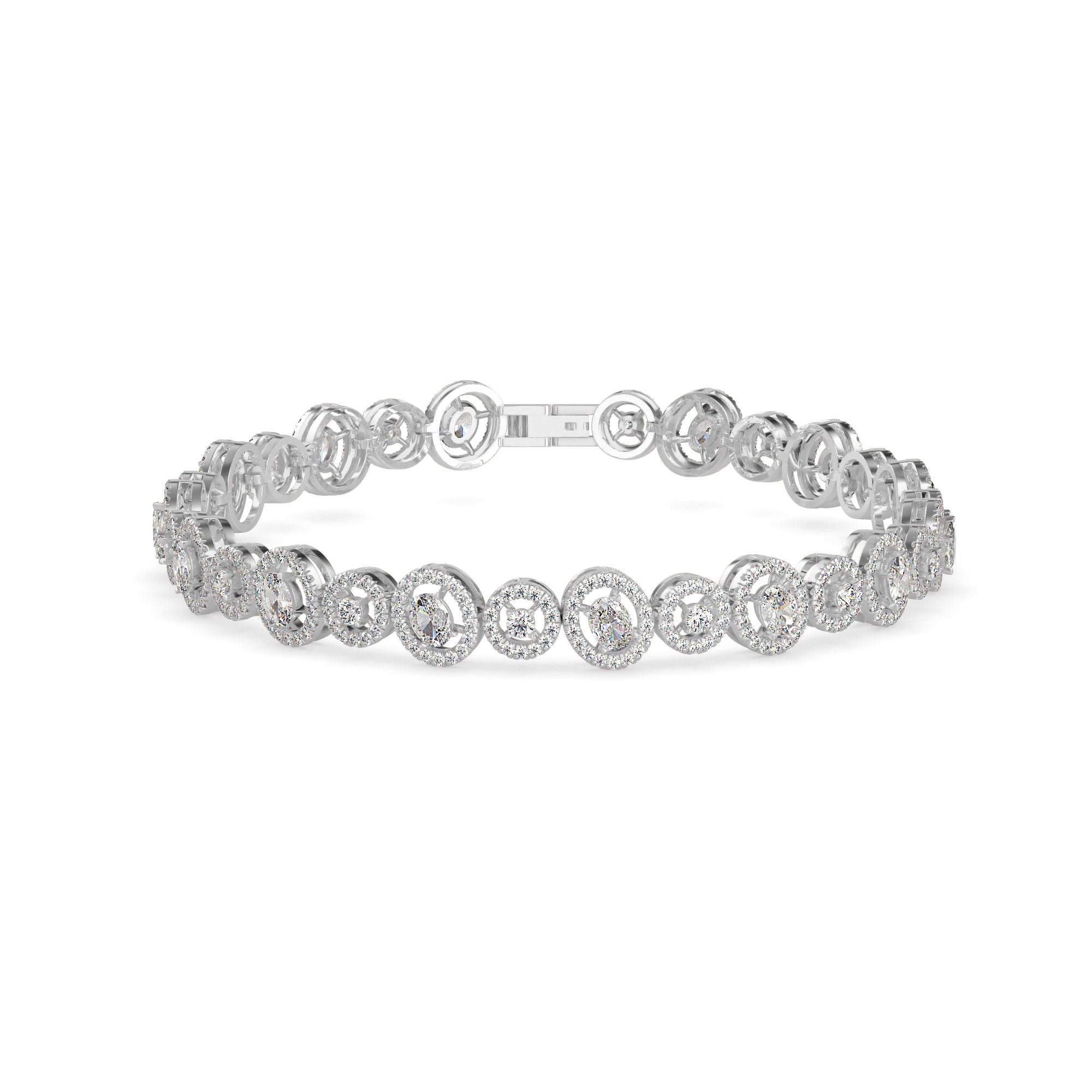 Ancient Tennis Diamond Bracelet-Silver