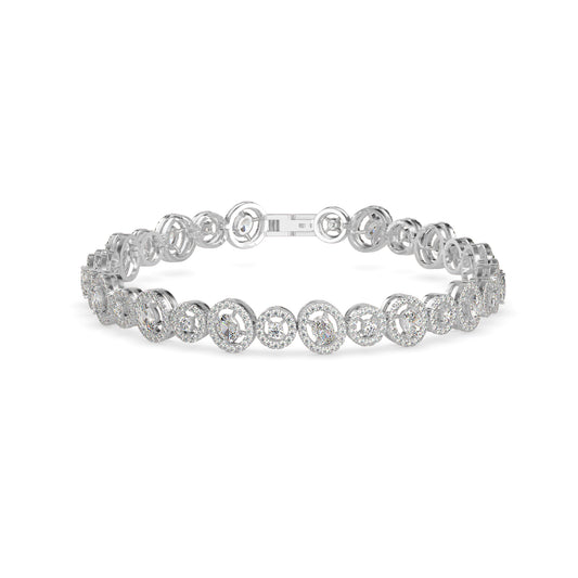 Ancient Tennis Diamond Bracelet-Silver